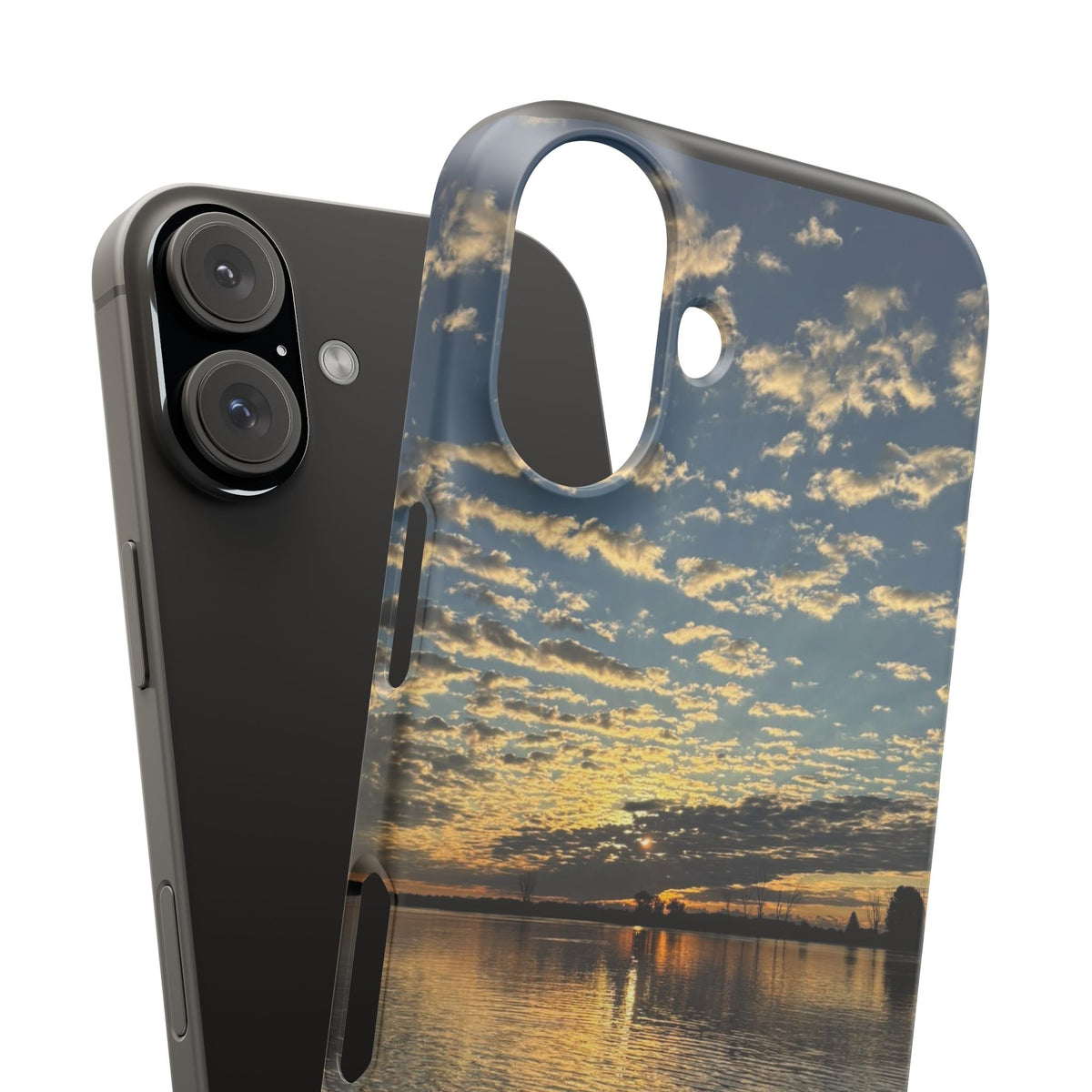 Coque de Téléphone Coucher de Soleil sur le Lac – Reflet Panoramique sur l'Eau